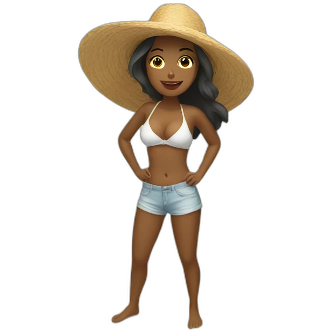 Mujer en la playa emoji