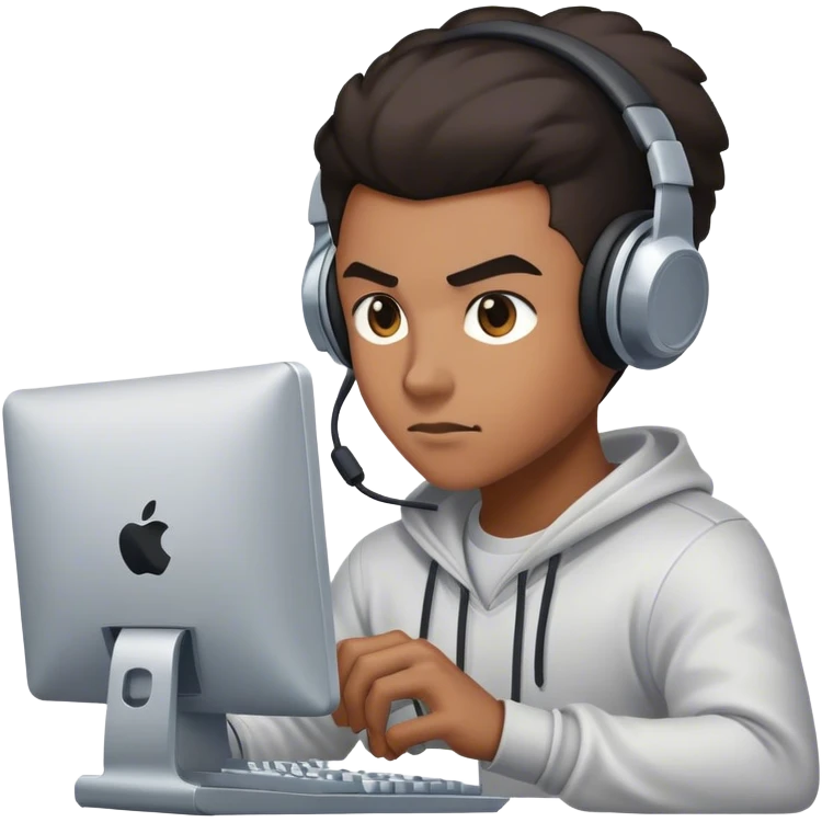 person gaming on computer emoji