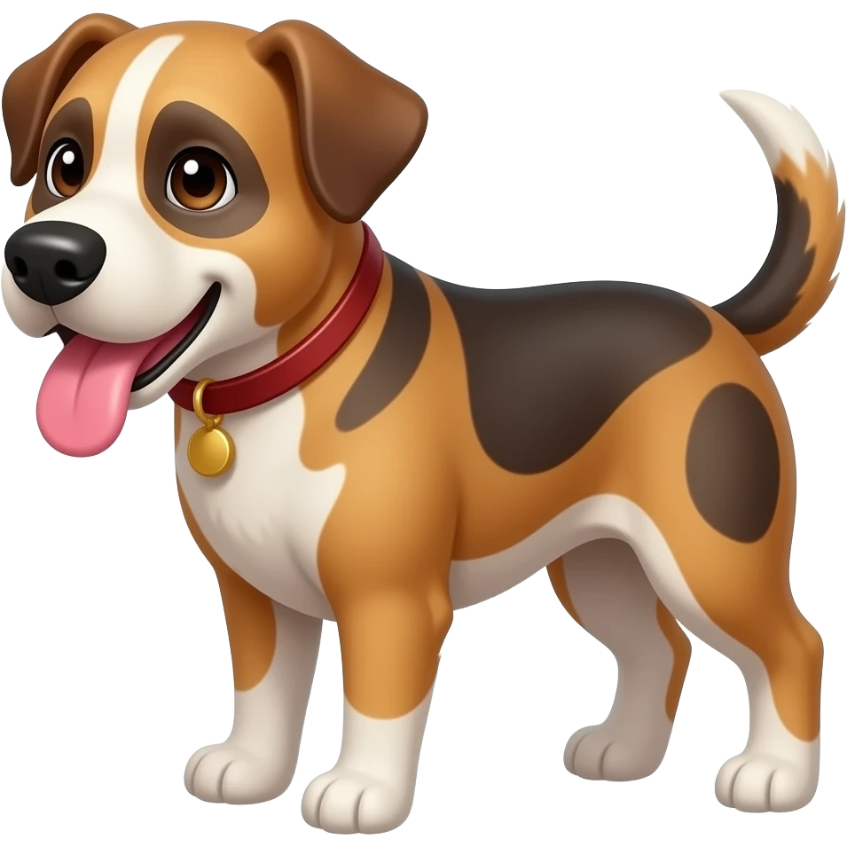 A dog with its wet tongue out hot sweating emoji