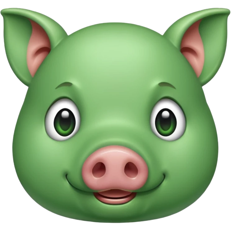 Pig snout green color emoji