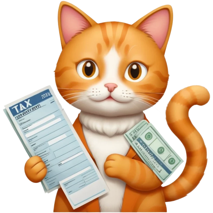 cat that asks for a tax payment emoji
