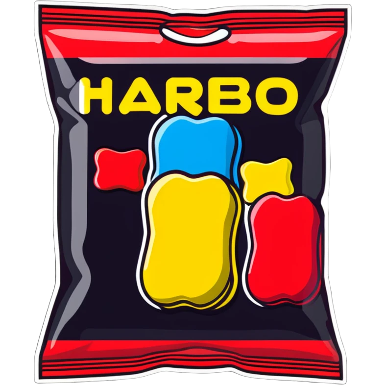 Colorful Haribo gummy candy package emoji