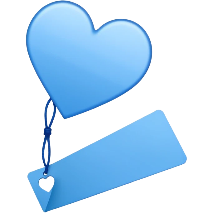 blue heart patterned bookmark emoji