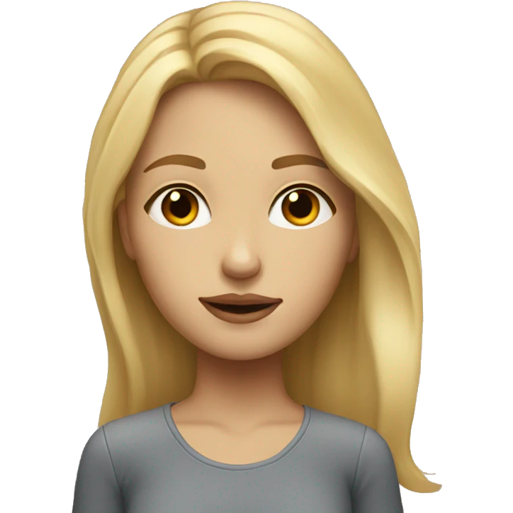 A blonde girl dreams of a realistic portrait emoji