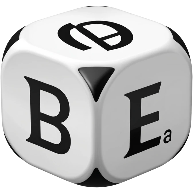 create a dice with the word der die das written on each visible side emoji