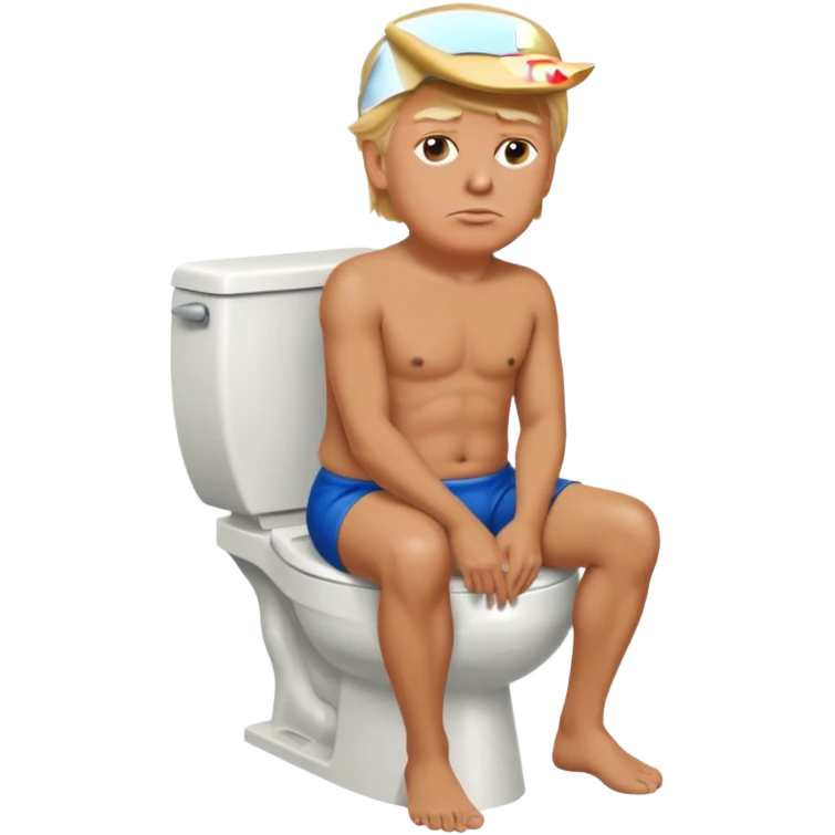 donald trump sitting on skibidi toilet without truse emoji