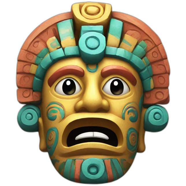 colourful mayan sculpture in greek style emoji
