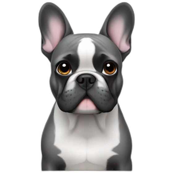 french bulldog grey black emoji