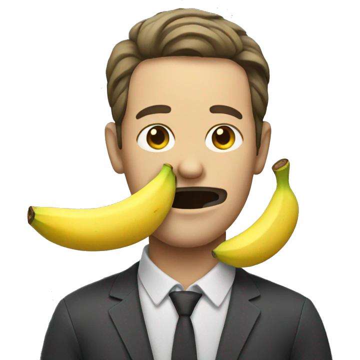 Man with banana in mouth emoji