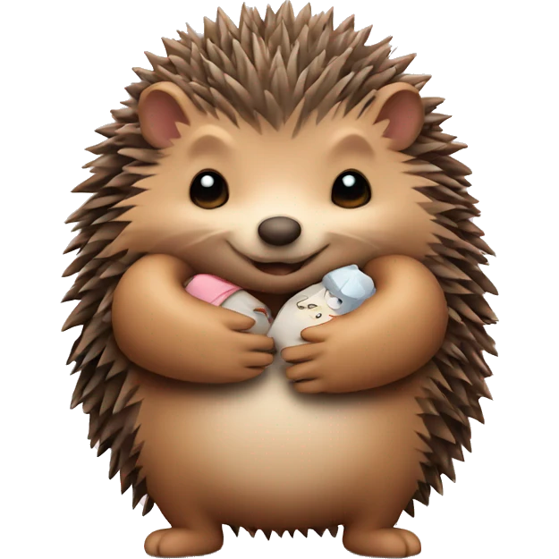 Hedgehog hugging teddy  emoji