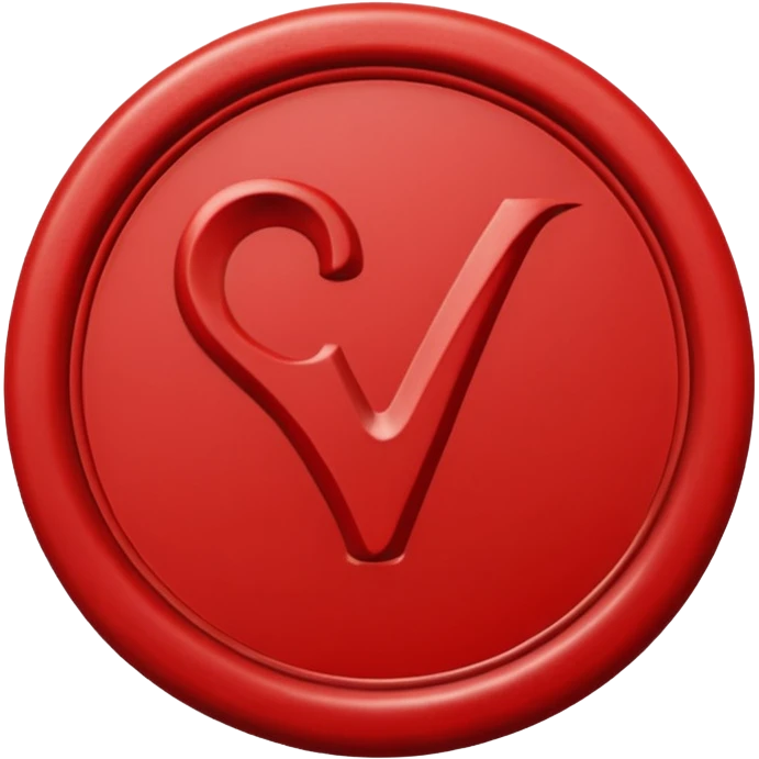 wax seal with a check mark emoji