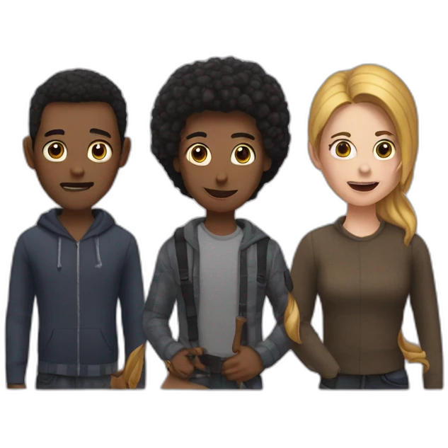 The trio of home invaders from The Strangers emoji