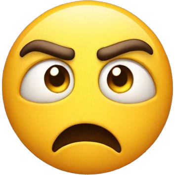  a furious emoji hiding all of its anger inside it with a sideeye full of hate in a 3d prespictive no hair and yellow face no nose no eyebrow with wide eyes emoji