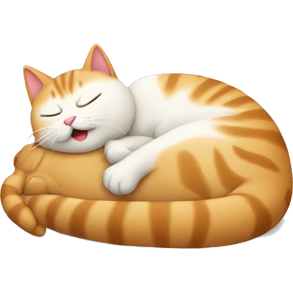 cat snoring on back emoji