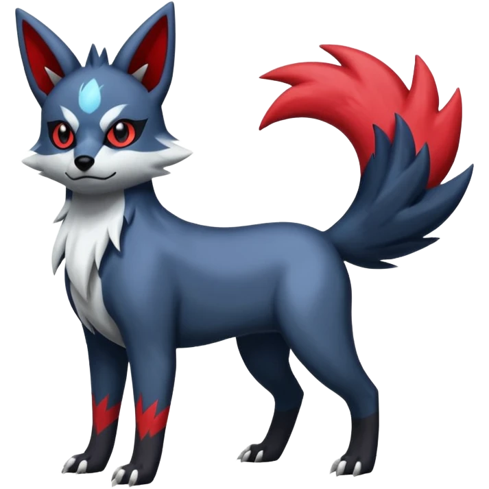Poochyena-Zorua-Zangoose-Absol-Umbreon-fusion (full body) emoji