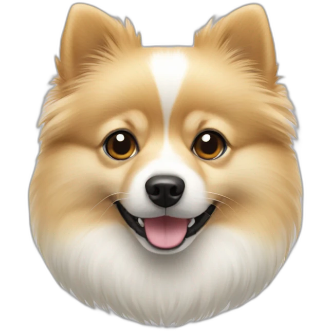 pomeranian mixed very white dog \ emoji