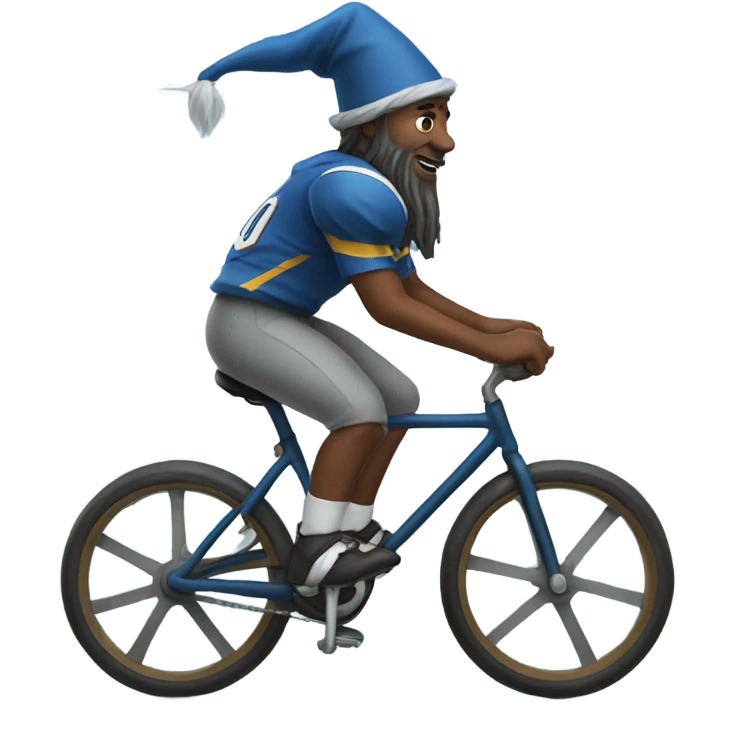 Wizard football player riding a bike  emoji