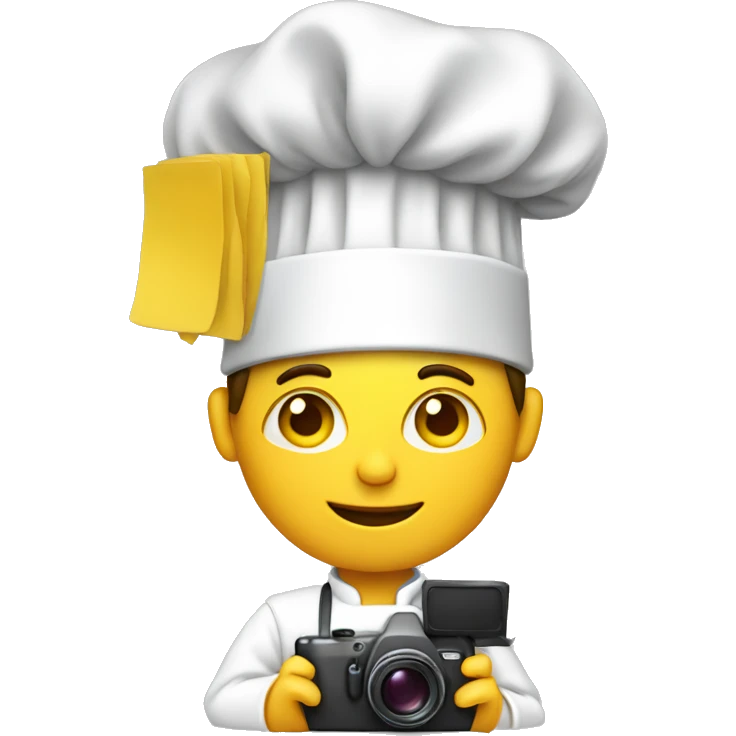 Chef, yellow skin, camera in hand  emoji