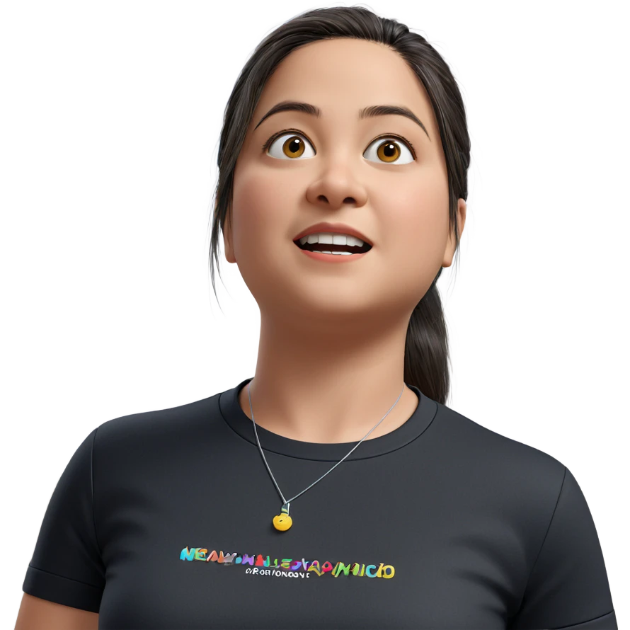 realistic girl in black shirt emoji