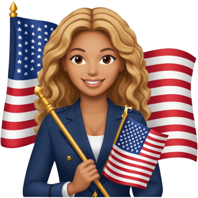Beyonce with holding  american flag emoji