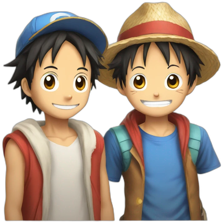 Luffy and Eevee emoji