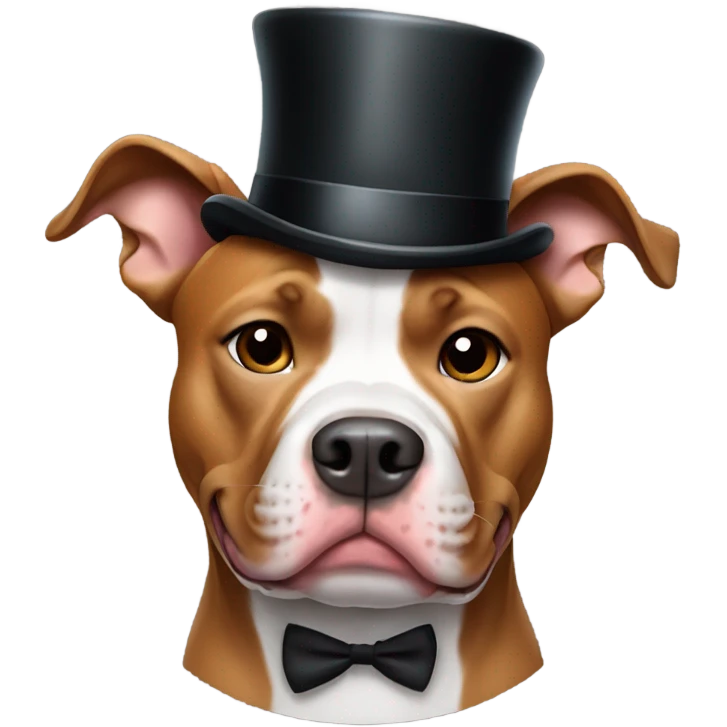 Pitbull wearing a top hat  emoji