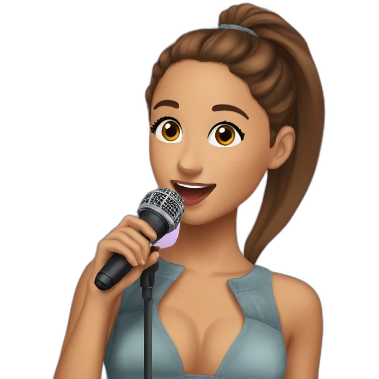 ariana-grande-singing-with-microphone emoji