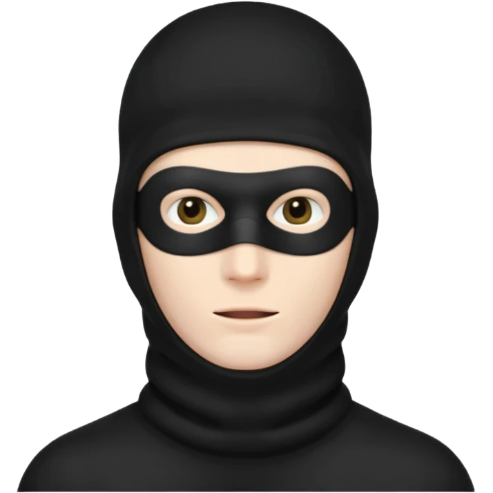 man in black balaclava with no eyes and mouth  emoji