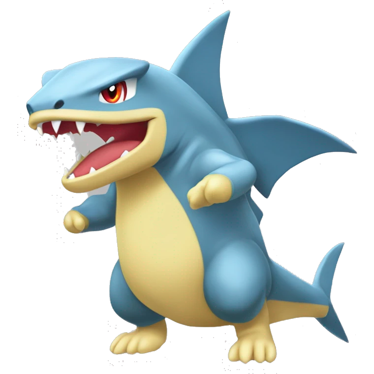 Sharpedo-Charmeleon-Gible-Larvitar-Fakémon Full Body emoji