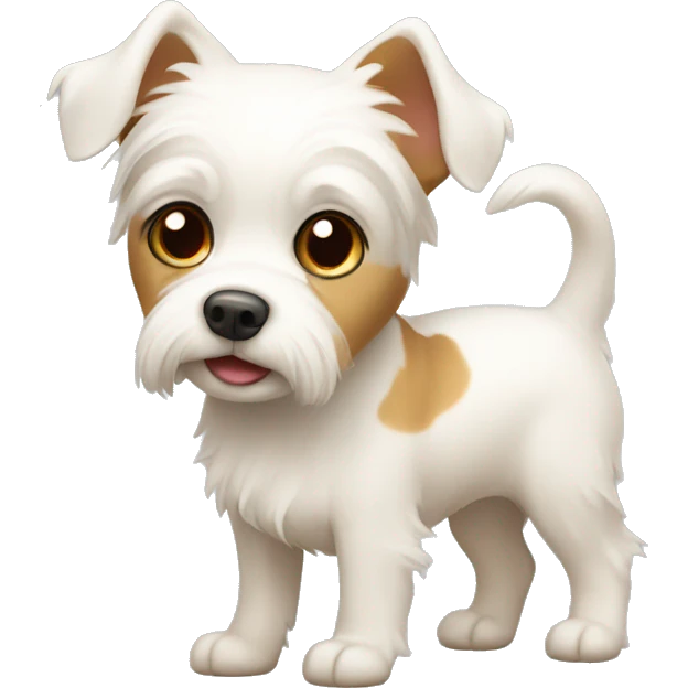 Little white dog with tan patches emoji