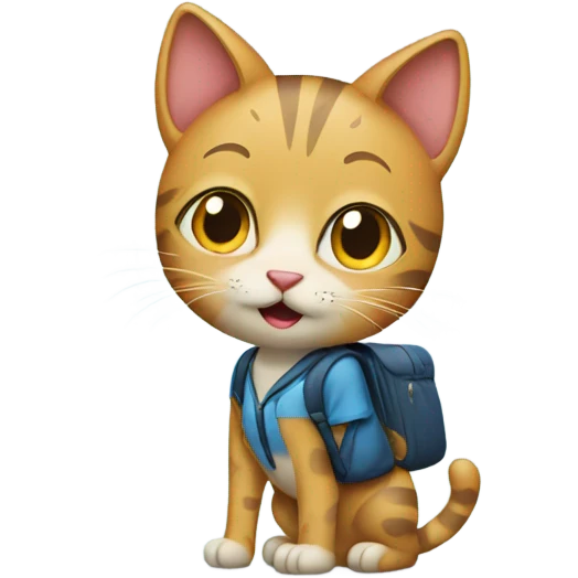 Cat going to school emoji
