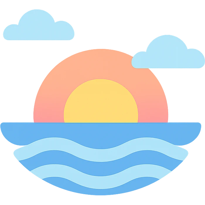 lakeside sunset horizon blue emoji