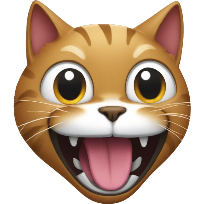 cat with a big mouth screaming emoji