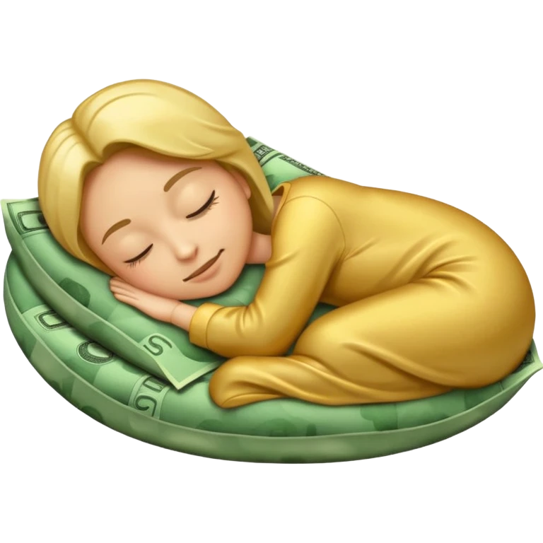 emoji sleeping on a pillow of money😴 emoji
