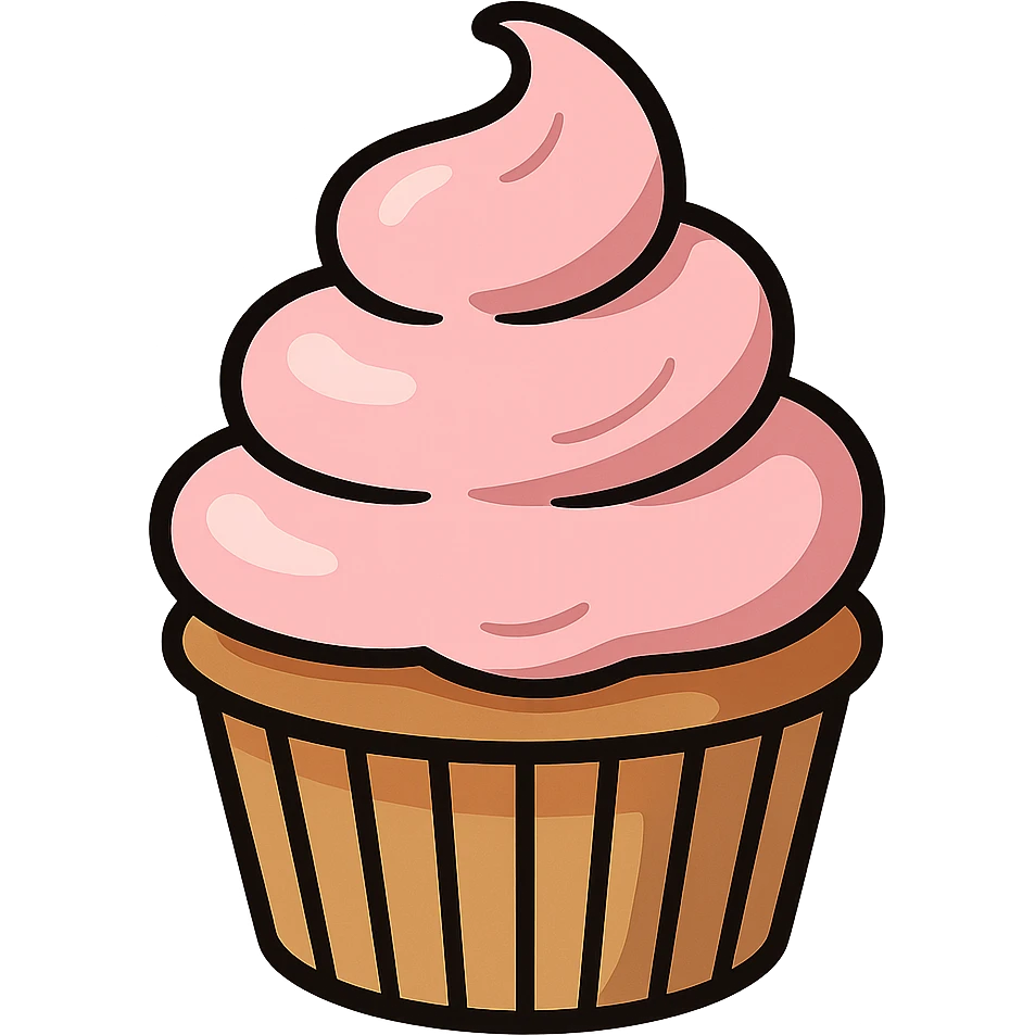 cupcake with pink icing emoji