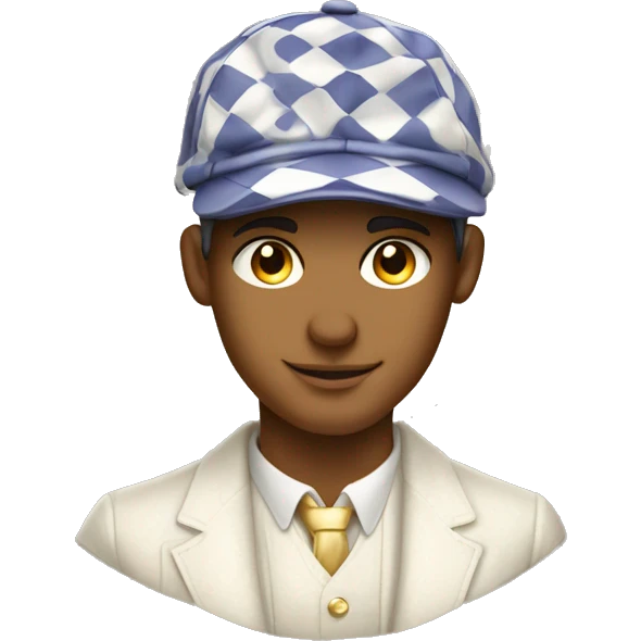 gatsby style big flat check cap isolated emoji