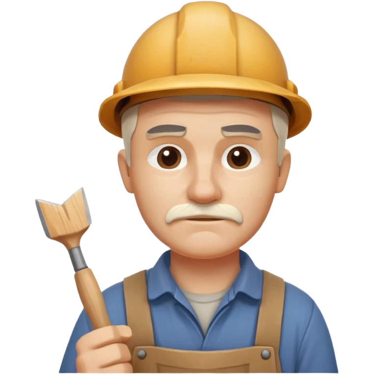 wood carving carpenter portrait, head and shoulders only, carving wooden figure with chisel, wood shavings visible, focused craftsman expression, artisan workshop vibe, 3D cartoon style, mobile game icon style, clean background, no text, no watermark
 emoji