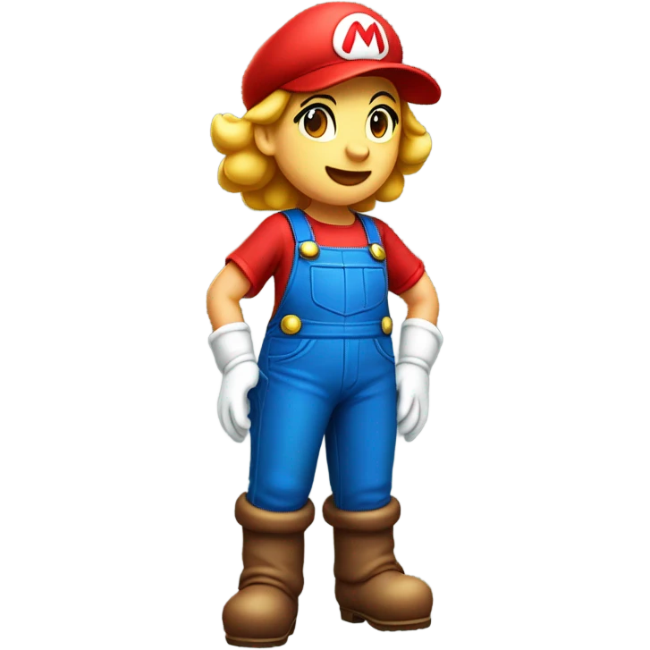 Pretty woman in Mario outfit  emoji