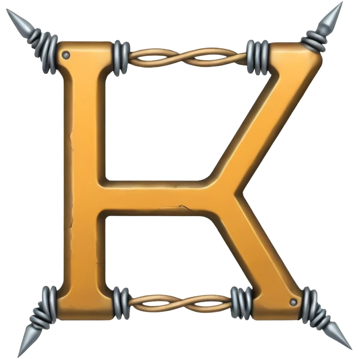 The letter H made of barbwire emoji