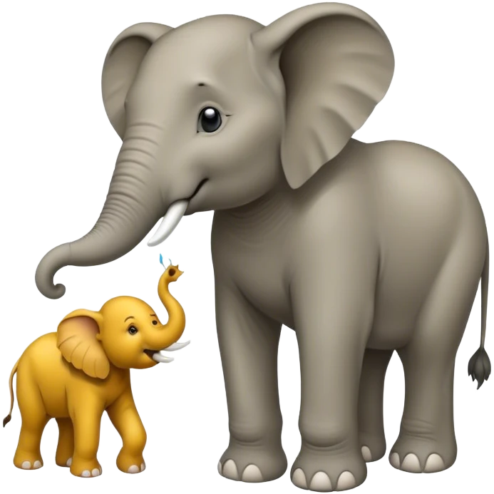 Elefant und Löwe mit Verband am Bein  emoji