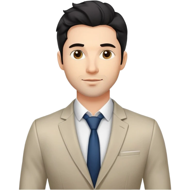 Headshot portrait of a professional 35-year-old man with black wavy hair, stubble, strong jawline, white skin tone, wearing smart casual business attire with blazer, confident and charismatic expression, suitable for a professional speaker profile emoji