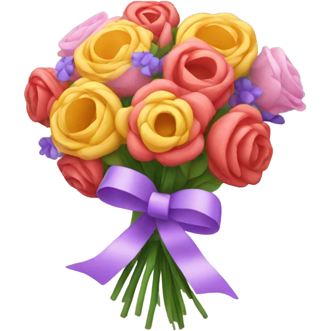 bouquet of flowers with ribbons emoji