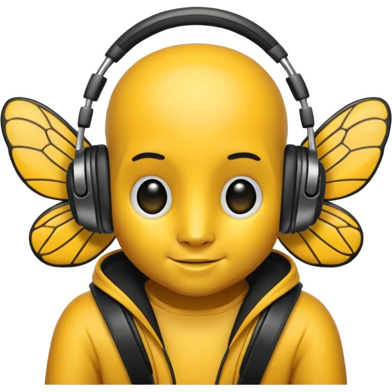 DJ bee with headphones emoji