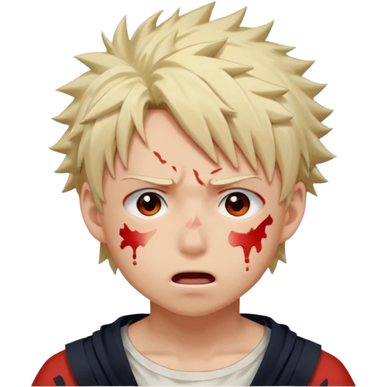 Katsuki Bakugo’s face showing physical delight and a blushed face with white glue splattered around his mouth With lots of drool. His eyes are rolled back with his eyebrows tilted back emoji