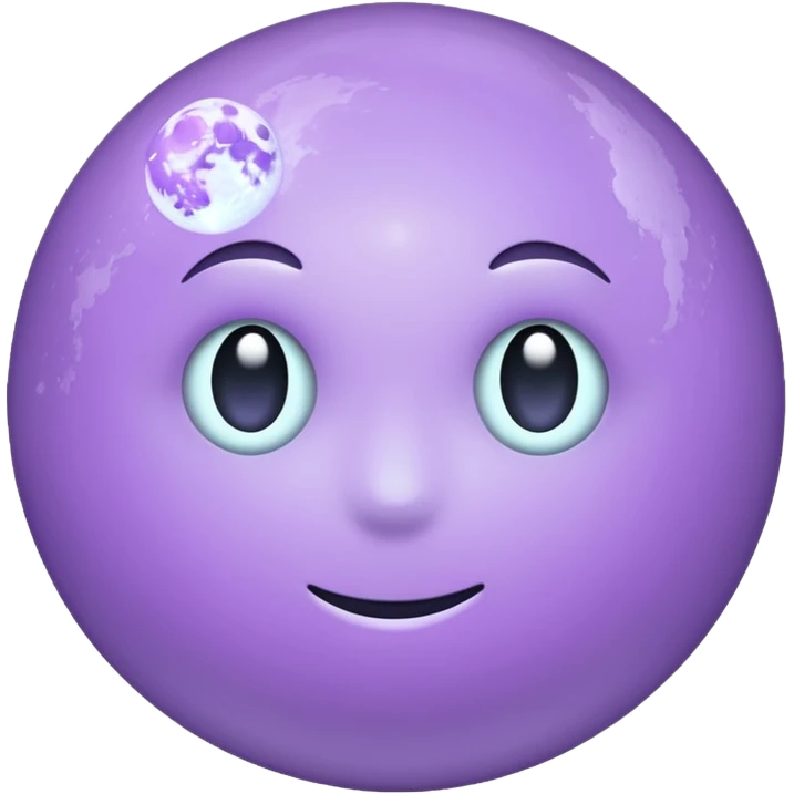 realistic Light purple moon emoji