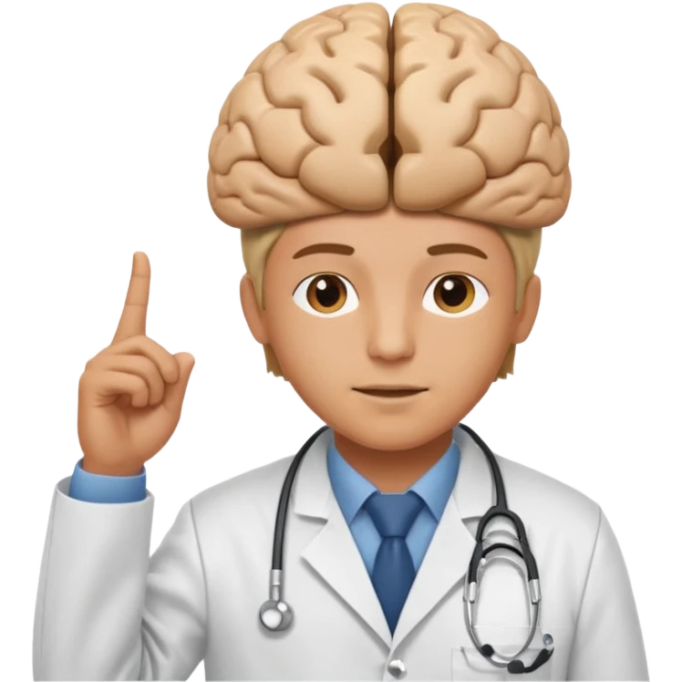 A person pointing is his brain emoji