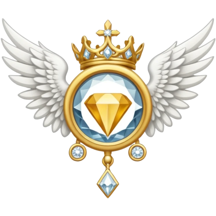 holy emblem with white wings and diamond in the middle emoji