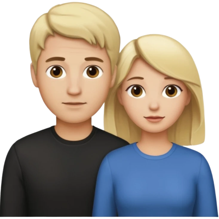 couple male blonde hair female dark brown hair emoji