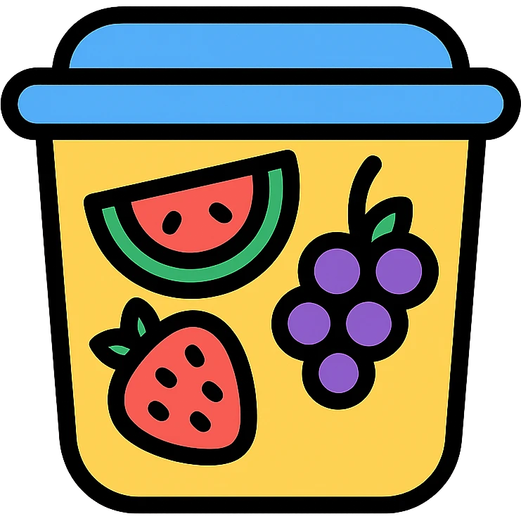 plastic fruit pot colored icon with black outlines emoji