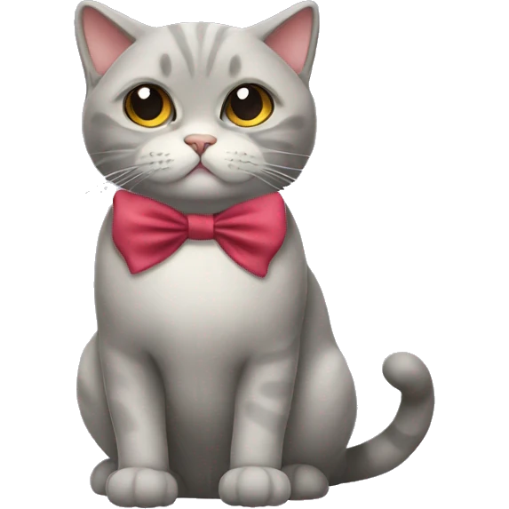 British cat with bow emoji